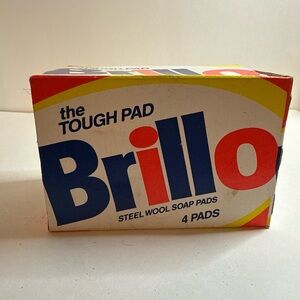 Vintage 90s Box of 4 Brillo Steel Wood Soap Pads NOS